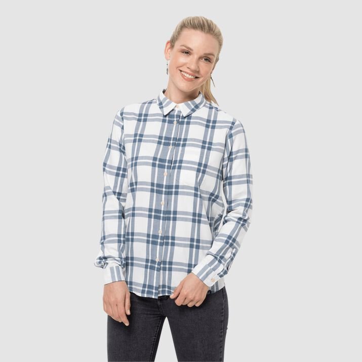 Camisa Manga Larga Jack Wolfskin Passenger Mujer Azules Mexico-1739815